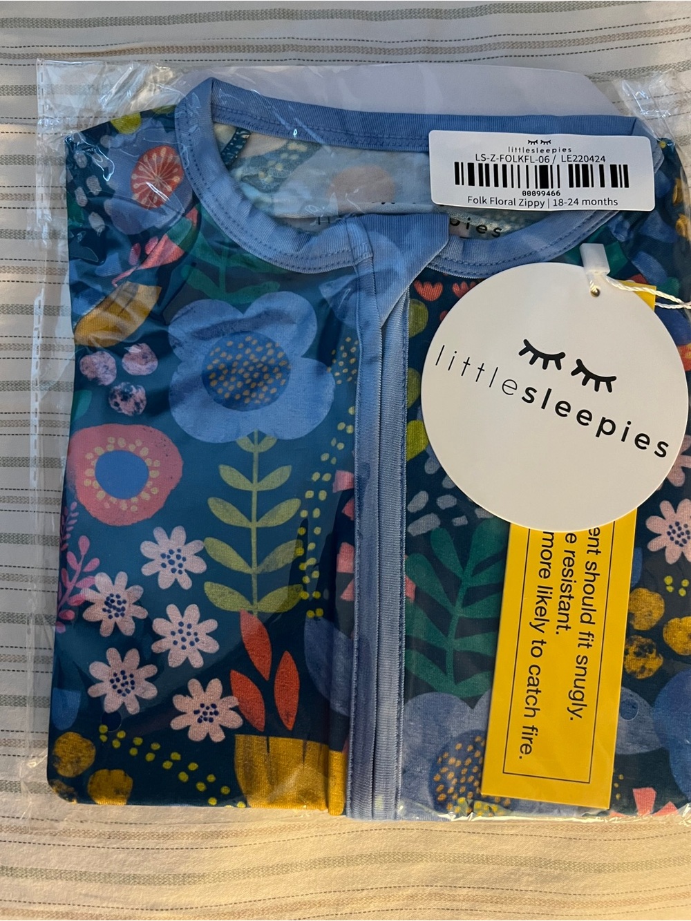Little Sleepies Folk Floral Zippy 18-24 months NIB